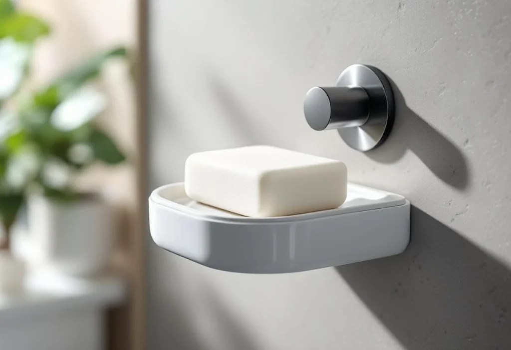 Perçage ou adhésif : les options de fixation pour porte-savon mural