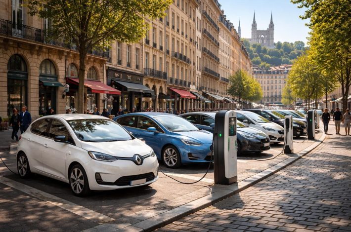 Se déplacer dans Lyon Presqu&rsquo;île avec les voitures électriques Renault Zoé et Tesla Model 3 grâce aux bornes