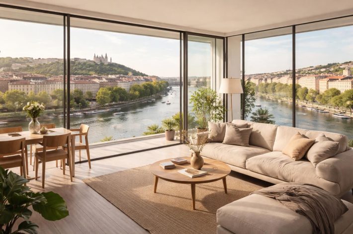 Vivre dans la Presquîle de Lyon avec appartement design et vue sur Saône et Rhône confluent