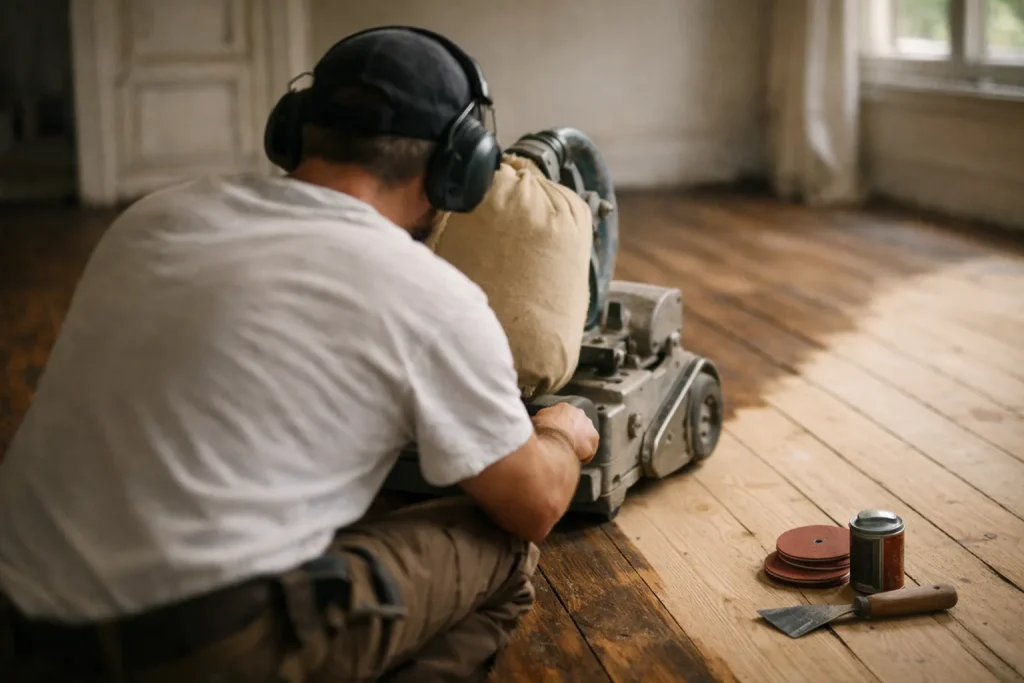Refaire un parquet ancien : ponçage, essences et gestes irréversibles