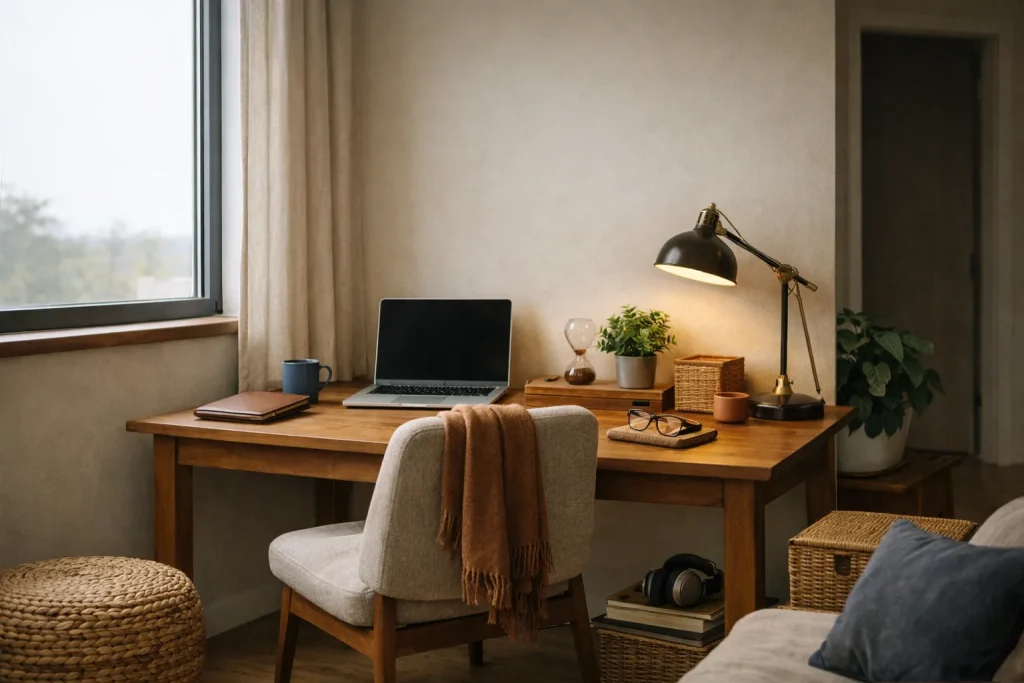 Travailler chez soi sans y perdre : poste, lumière et coupure