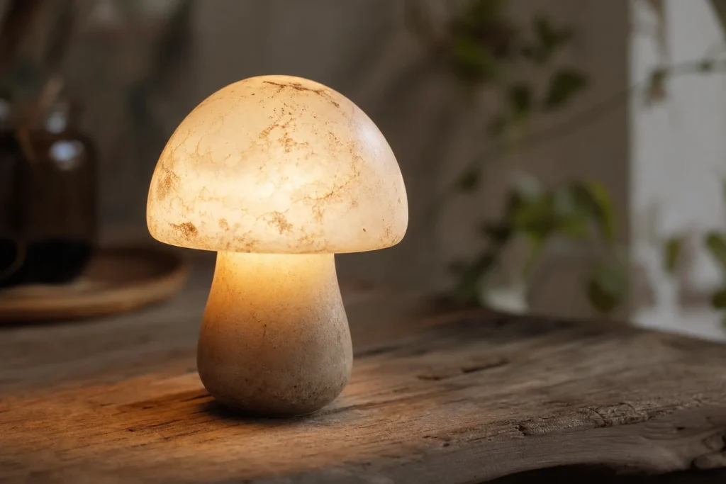 Apporter une touche de couleur pop et chaleureuse avec une petite lampe champignon